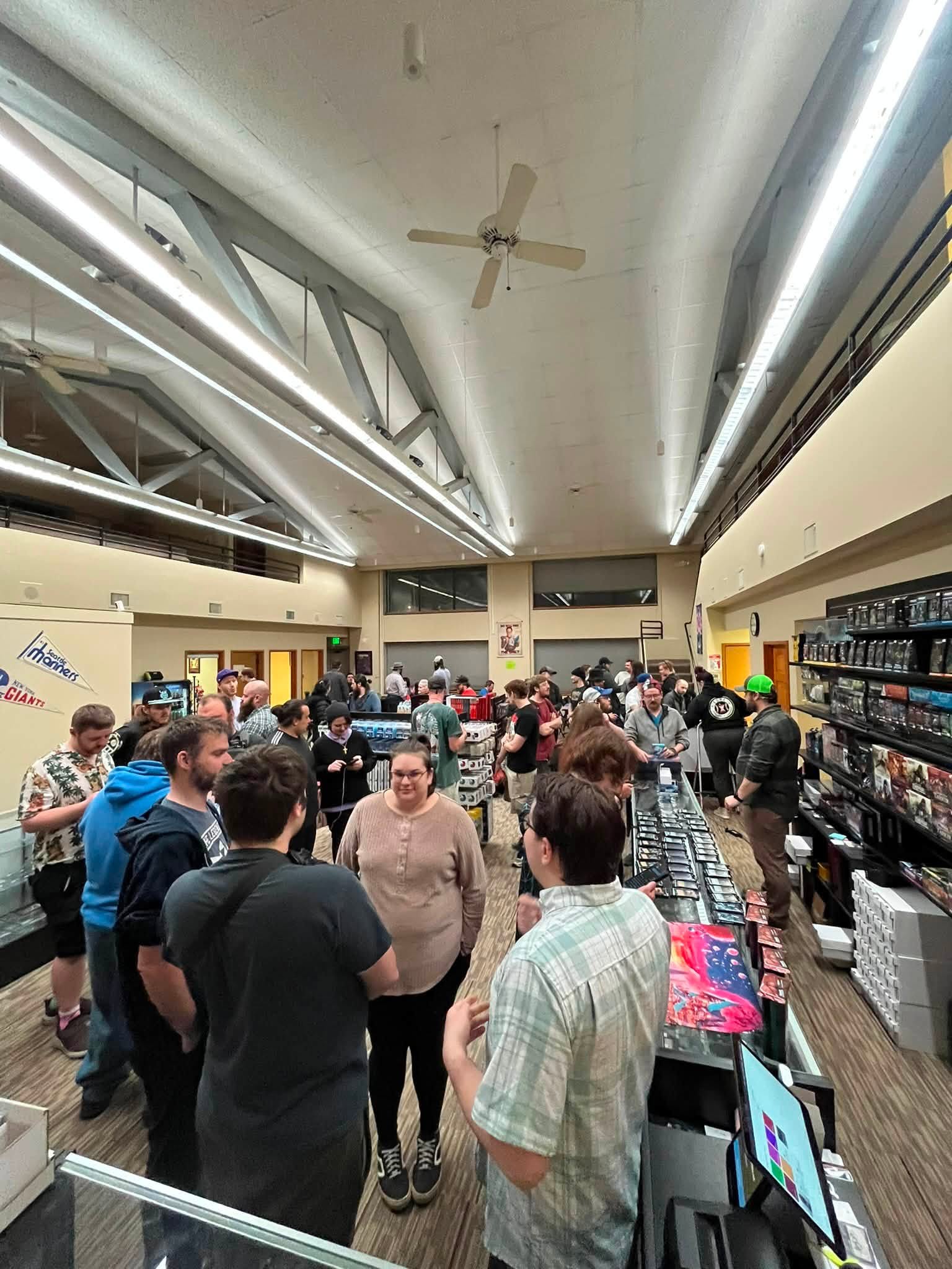 Magic players and collectors filling the event floor